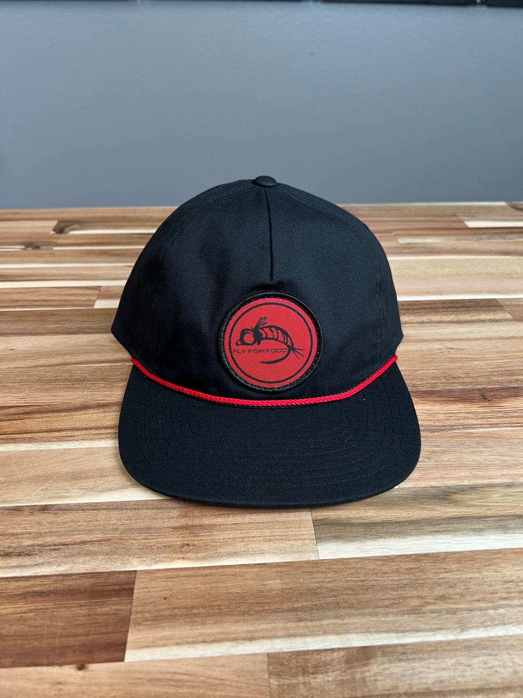 Fly Fish Food Logo Hat - Black/Red Band