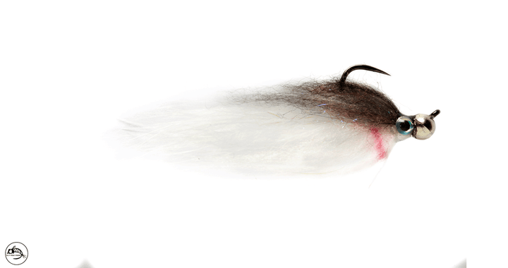 Jiggy Fat Minnow Brown & White Barbless - Flies - Fly Fish Food