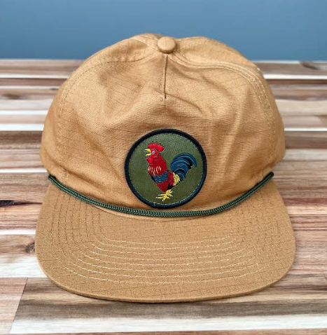 Fly Fish Food Rooster Patch Hat - Light Brown