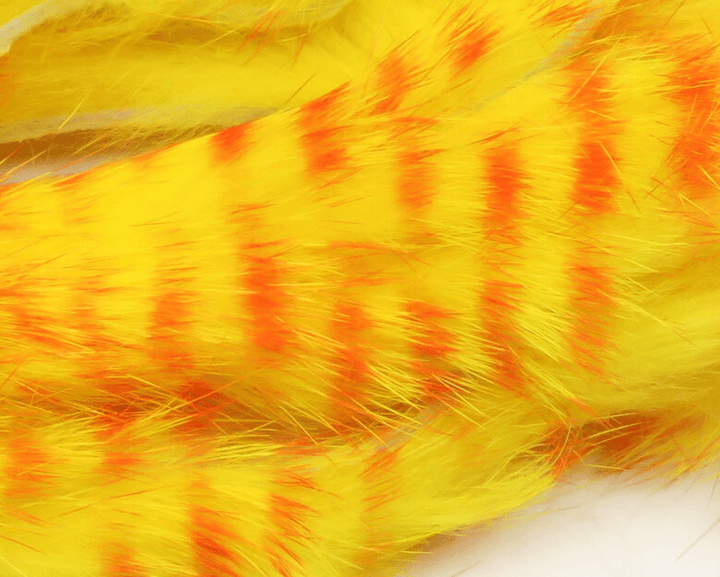 Red Barred Rabbit Strips - Hair & Fur - Fly Fish Food