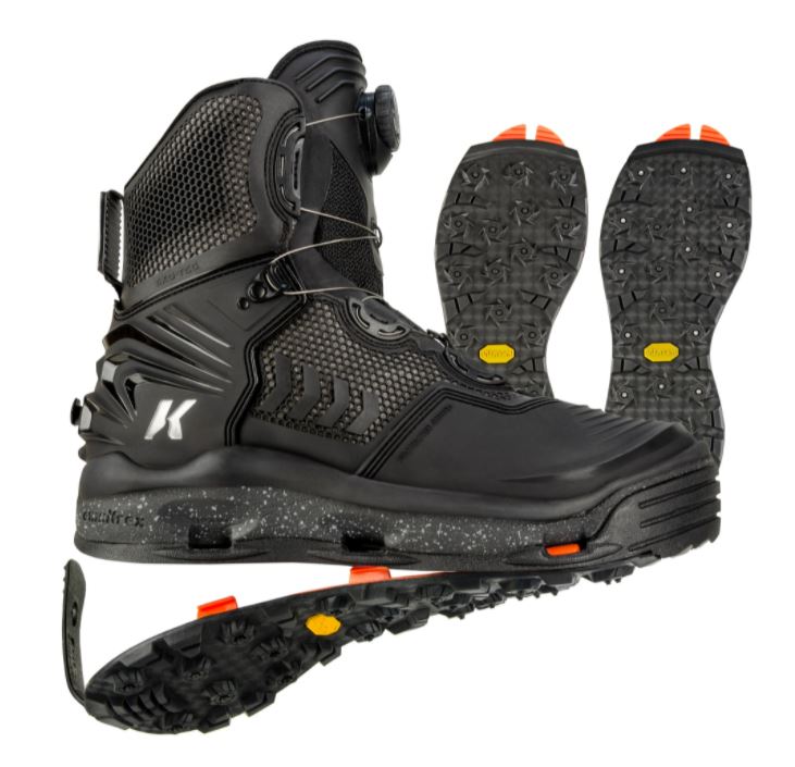 Korkers River Ops BOA Wading boot - Vibram and Studded Vibram Soles