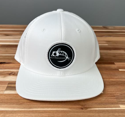 Fly Fish Food Golf/Athletic Logo Hat - White